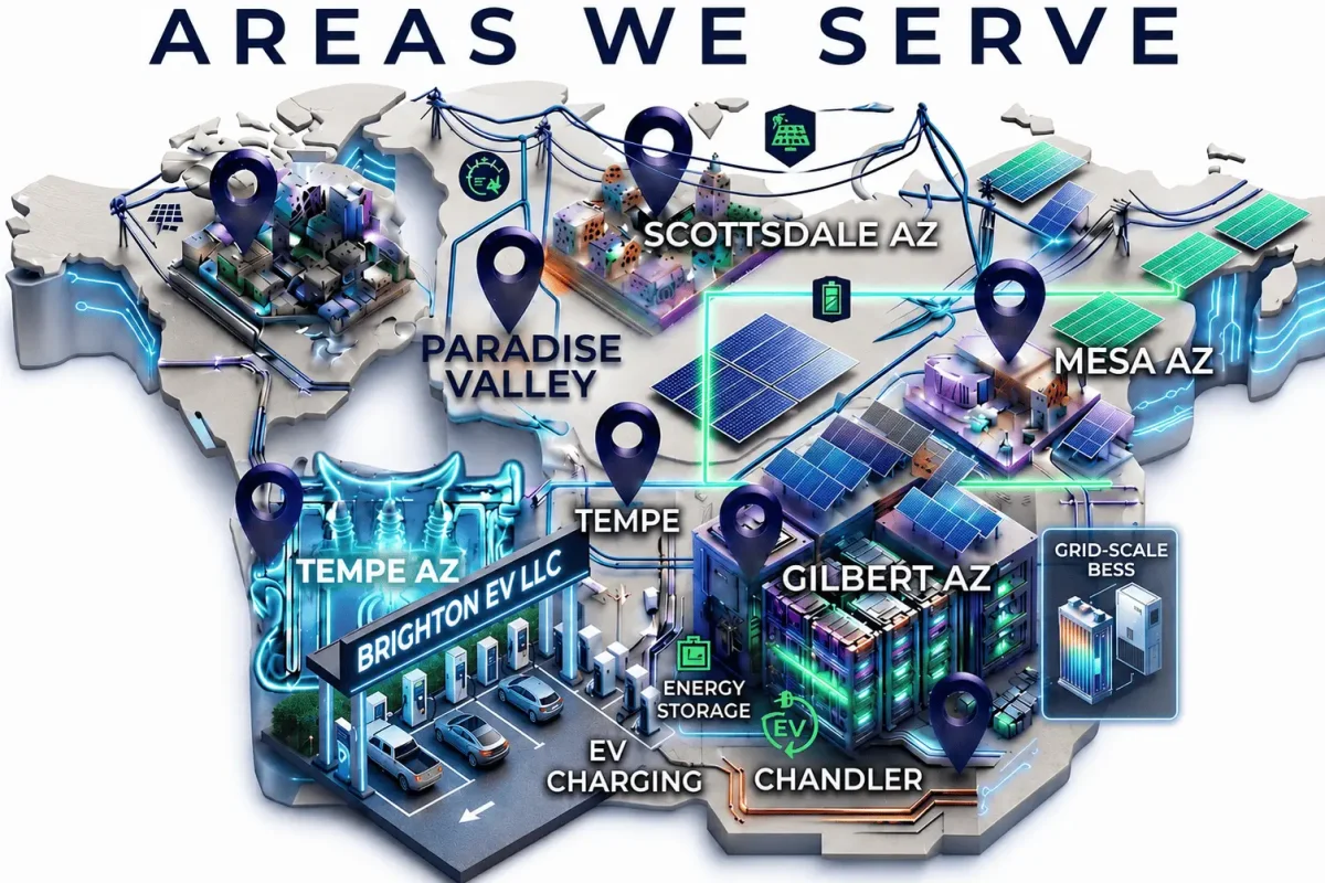 Map of Arizona highlighting solar energy projects and locations.